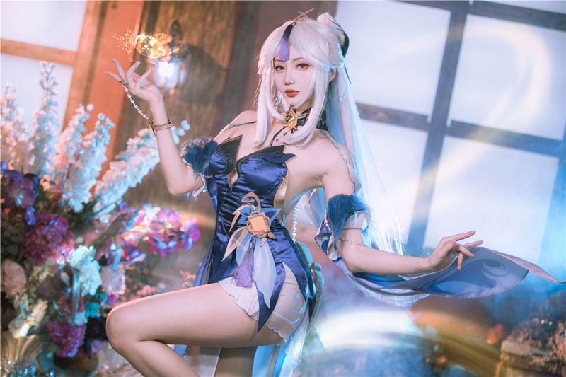 如月灰原神凝光纱中幽兰cos图片分享