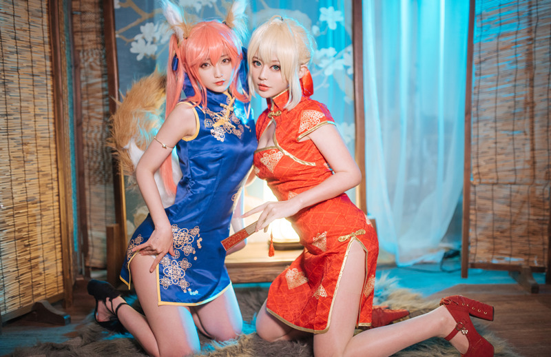 铁板烧鬼舞w旗袍cos图