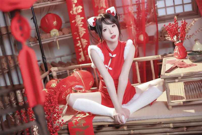 清水由乃新年旗袍cos图