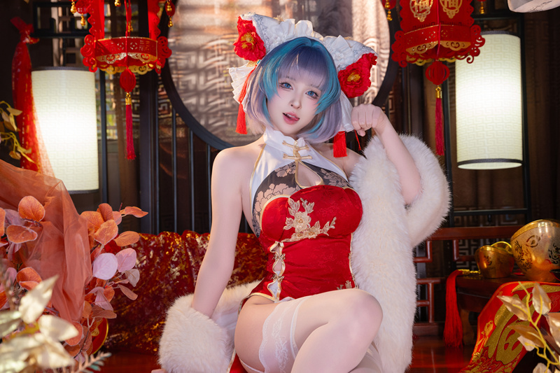 清水由乃柴郡新春旗袍cos图