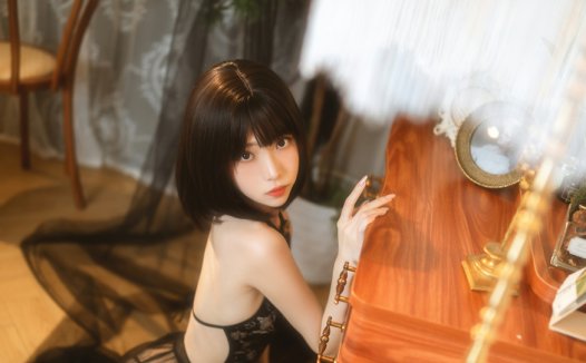 许岚LAN黑纱旗袍作品图免费鉴赏