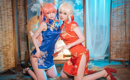 铁板烧鬼舞w旗袍cos图