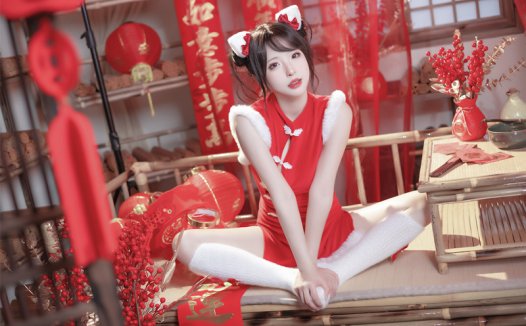 清水由乃新年旗袍cos图