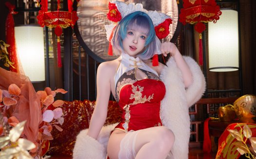 清水由乃柴郡新春旗袍cos图